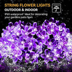 ITICdecor Outdoor Solar Flower String Lights Waterproof 50 LED Fairy Light - Image 2