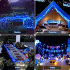 JMEXSUSS 2 Pack Blue Solar String Lights Outdoor Waterproof, Each 33ft 100 LED - Image 7