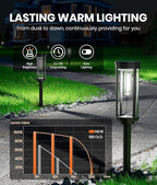 NEWMESSI 6 Pack Solar Pathway Lights Outdoor, Super Brightness IP65 Waterproof - Image 2