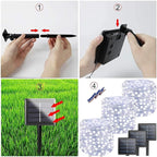 Solar String Lights for Outside, 3 Pack Total 120FT 300 LED Solar Garden - Image 3