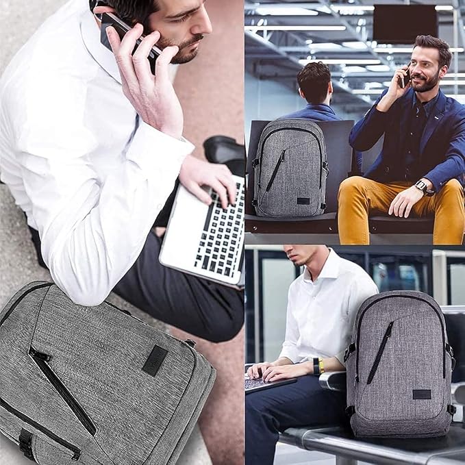 Mancro 17.3 Inch Business Laptop Backpack Large Travel Backpack Lightweight - Image 6