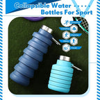 Baderke 2 Pcs Collapsible Water Bottles 17oz Silicone Travel Foldable Portable - Image 4