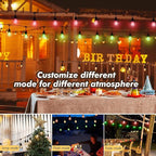 Auroraworld 48FT Solar RGB Outdoor String Lights, Dimmable Waterproof LED Patio - Image 3