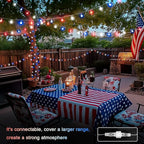 JMEXSUSS Connectable Red White and Blue Lights Indoor Outdoor, 100 LED 33ft 4th - Image 3