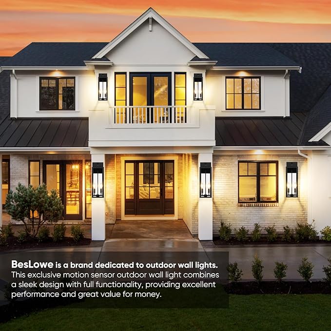 BesLowe Upgraded Motion Sensor Outdoor Wall Light, 3 Lighting Modes Exterior - Image 7