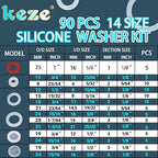 KEZE 660 PCS 18 Size Clear Silicone O Rings Assortment Kit and 14 Size Silicone - Image 3