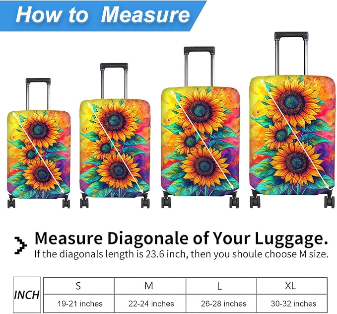 Luggage Cover Protector for 22-24 Inch Suitcases, TSA Approved Elastic Travel - Image 2