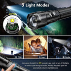 Wdtpro LED Rechargeable Flashlight 2Pack, 3Modes Super Bright High Lumens - Image 3