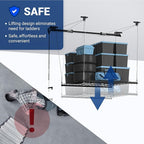 FLEXIMOUNTS GL1 Overhead Garage Lifting Storage Rack, 4x4 Ft Heavy-Duty Metal - Image 6
