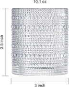 Khen Plastic Hobnail Drinking Glasses Set of 4 Clear Cups 14oz, Shatterproof & - Image 2