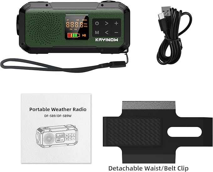NOAA Weather Radio AM/FM, Portable 7400mWh/2000mAh Rechargeable Battery Operated - Image 9