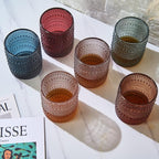 Khen Beaded Tumbler Drinking Glasses Set | Set of 6 | Vintage Hobnail 11 OZ - Image 2