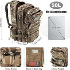 Military Tactical Backpack 50L Large Day Backpack - Image 3