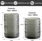 ZMOWIPDL Vintage Glassware Drinking Glasses Set of 12, Embossed Water Tumbler - Image 2