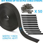 1" x 40ft Nylon Hook and Loop Cable Straps Roll - Image 2