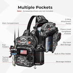 Piscifun Fishing Tackle Backpack, Convertible Sling or Waist Pack, 16-Pocket - Image 4