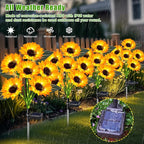 ostritec Sunflower Solar Lights Outdoor Decor, 4 Pack Solar Garden Decor 24 - Image 2