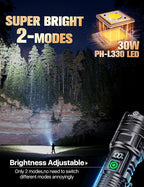 Esgofo Rechargeable Flashlights High Lumens 100000 2 Modes High/Low, Super - Image 2