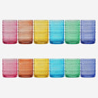 Khen Hobnail Beaded Highball Drinking Tumbler Glasses | Set of 12 | Color - Image 2