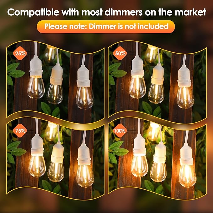 Mlambert 2 Pack 96FT Outdoor String Lights - Image 2