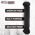Rope Ratchet 3/16" 50 ft Braided Polypropylene Utility Cord, Weather Resistant - Image 3