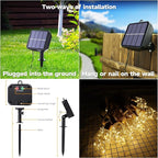 Solar Outdoor String Lights, 2 Pack 20Ft Vintage Rope Hemp Solar Patio Lights - Image 4