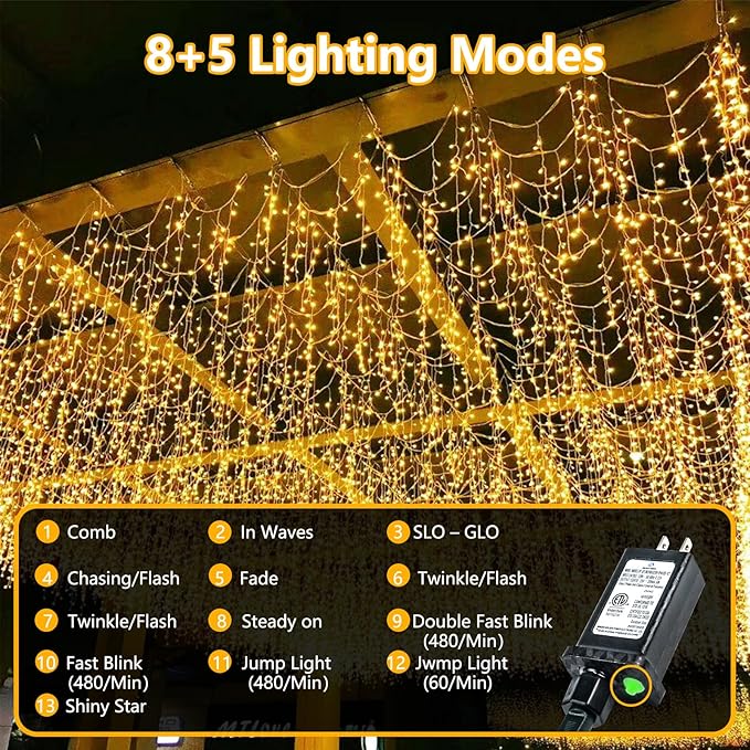 115FT 300LED Warm White Christmas String Fairy Lights Indoor/Outdoor, Waterproof - Image 2