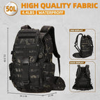 50L Military Tactical Backpack 3 Day Assault Pack Molle Daypack Hiking Backpack - Image 2