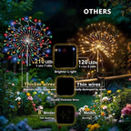 210 LED Solar Firework Lights, 8 Modes Solar Garden Lights Outdoor Waterproof - Image 4