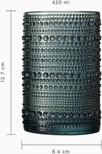 Khen Hobnail Beaded Highball Drinking Tumbler Glasses | Set of 4 | Color - Image 5