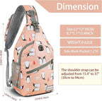 ZOMAKE Sling Bag, Penguin Pink, 5 Separate Compartments, Anti-Theft, Adjustable - Image 2