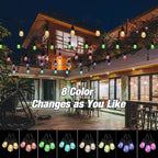 Auroraworld 24FT RGB Outdoor String Lights, Dimmable Color Changing Waterproof - Image 3