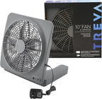 O2COOL Treva 10-Inch Portable Desktop Air Circulation Battery Fan, 2 Speed by O2COOL