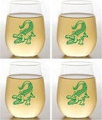 Set of 4 Shatterproof Designer 16 oz Plastic Wine Glasses MADE in the USA by Unknown
