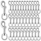 36 Pcs Swivel Snap Hooks, 2.76 Inch Heavy Duty Flag Clasp Single Ended Clip by MAQUITA