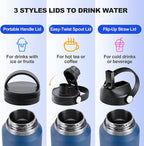 HYDROWION 32oz Water Bottle, Double Wall Vacuum Stainless Steel Insulated Water - Image 6