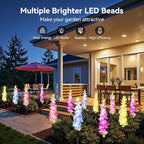 KOOPER Solar Lights Outdoor Garden Decor, 4 Pack Upgraded Delphinium Solar - Image 2