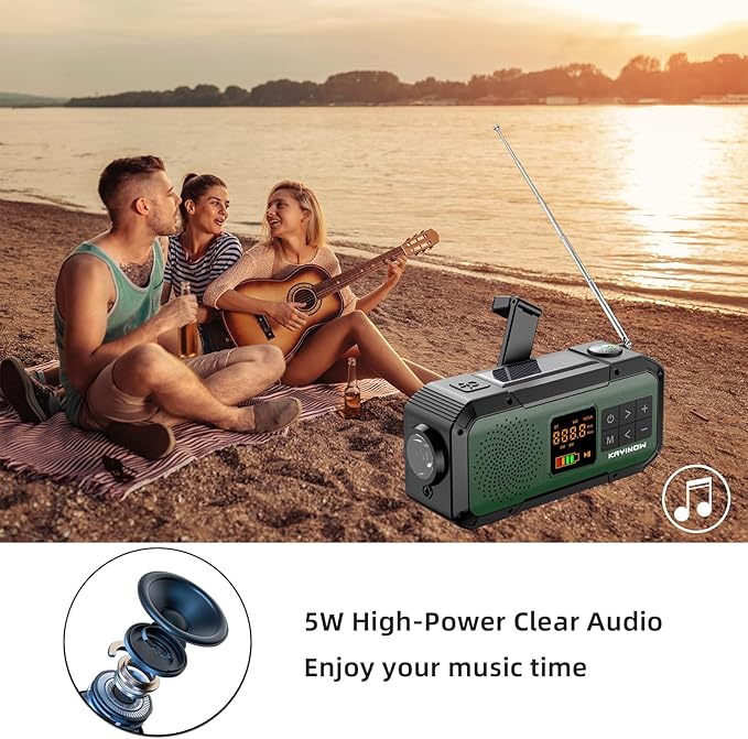 NOAA Weather Radio AM/FM, Portable 7400mWh/2000mAh Rechargeable Battery Operated - Image 8