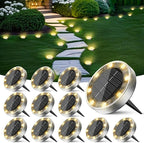 Peasur Mini Solar Ground Lights Outdoor, 12 Pack Flat Solar Powered Disc Lights by Peasur