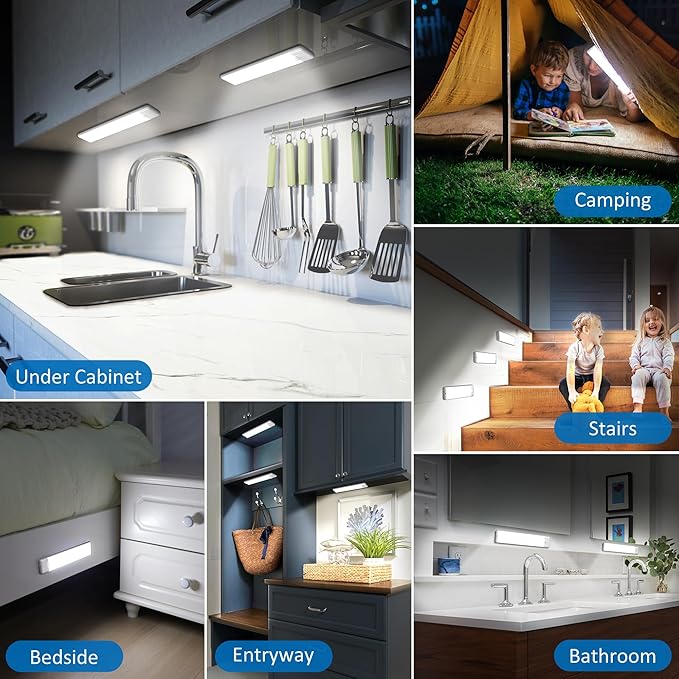Motion Sensor Under Cabinet Lights, Magnetic Rechargeable Under Counter Closet - Image 5