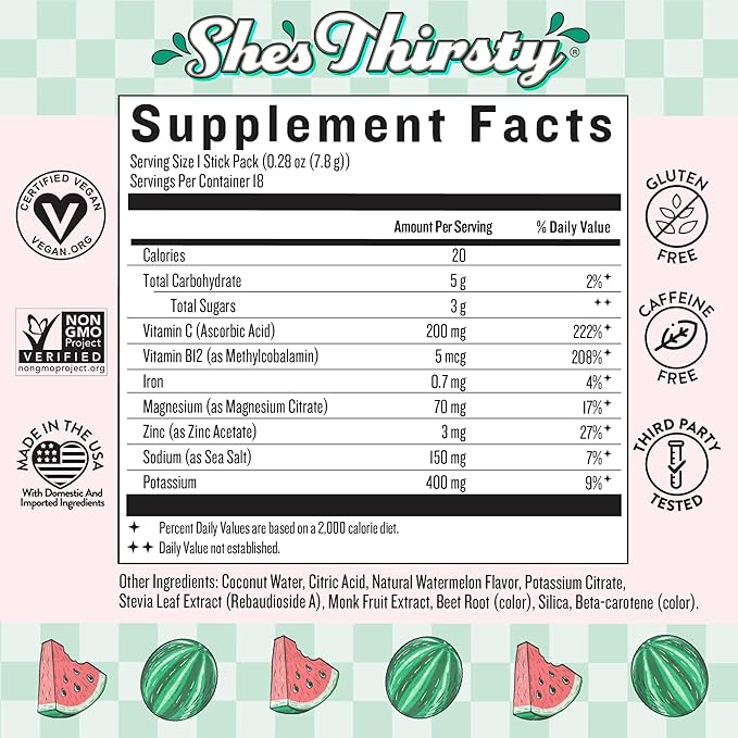 Legendairy Milk She's Thirsty Watermelon, No Sugar Added Electrolytes Powder - Image 2