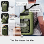 STOVER 5/10/25/30/40/55L Waterproof Dry Bag- Roll-Top Backpack w/Phone Case- - Image 3