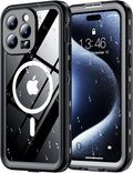Red2Fire for iPhone 15 Pro Max Case Waterproof, Phone Case 6.7" Black/Clear by Red2Fire