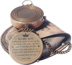 Brass Engrved Compass for Men, Pocket Compass - Image 3