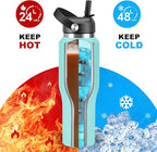 HYDROWION 32oz Stainless Steel Water Bottle, Double Wall Vacuum Insulated Water - Image 2