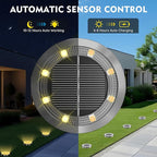 Solar Ground Lights Outdoor, 1 Pack Solar Lights Outdoor Waterproof, Mini Flat - Image 2