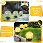 ASOMST 2-Pack Garden Solar Lights Outdoor, Cracked Glass Ball Light Waterproof - Image 5
