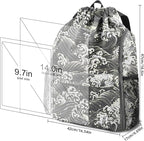 Drawstring Backpack with Mesh Pockets String Gym Bag Sackpack Sandproof Water - Image 7