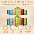Khen Hobnail Beaded Highball Drinking Tumbler Glasses | Set of 12 | Autumn - Image 3