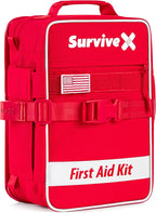 SurviveX Large First Aid Kit for Car, Travel & Home by SurviveX